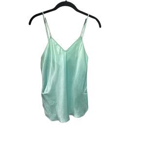 Jayre Womens Vintage Made in USA Satin Mint Green Camisole Top M Y2K 90s